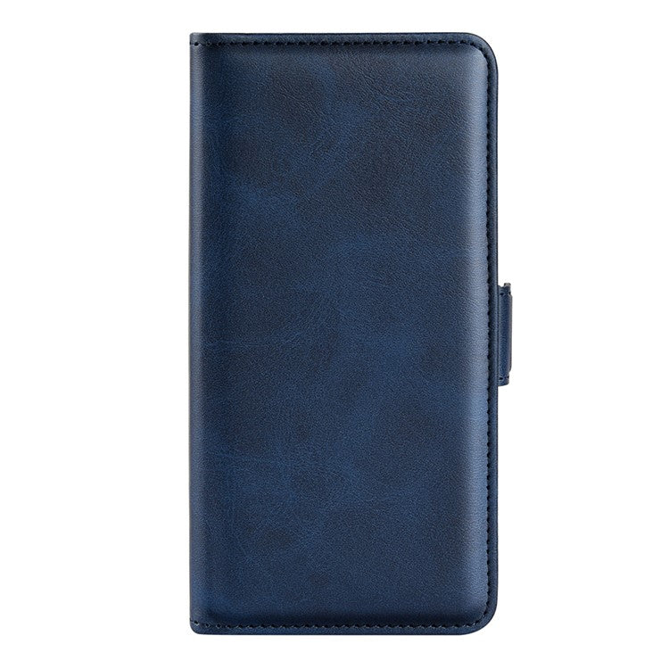For Realme C35 Impact Resistant Textured PU Leather Phone Case Foldable Stand Wallet Function Phone Cover - Blue