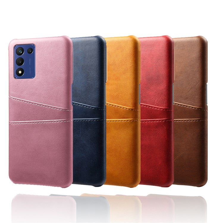 For Realme GT2 Pro Ultra Thin PU Leather + Hard PC Shell Card Slots Anti-Scratch Shockproof Phone Cover - Rose