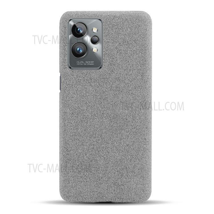 For Realme GT2 Pro Cloth Coated Hard PC Shell Ultra Thin Slim Protective Phone Cover - Light Grey