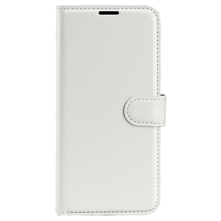 PU Leather Smartphone Cover Bag for Oppo Find X5, Wallet Anti-scratch Litchi Texture Phone Stand Function Dustproof Case - White