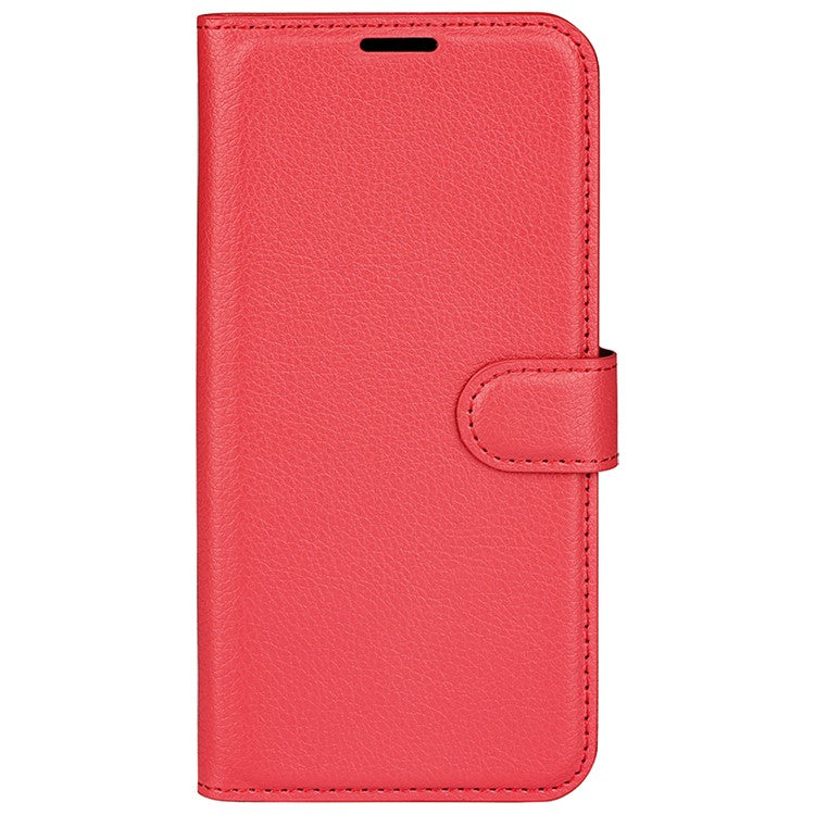 PU Leather Smartphone Cover Bag for Oppo Find X5, Wallet Anti-scratch Litchi Texture Phone Stand Function Dustproof Case - Red