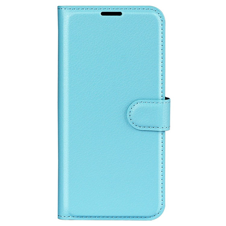 PU Leather Smartphone Cover Bag for Oppo Find X5, Wallet Anti-scratch Litchi Texture Phone Stand Function Dustproof Case - Blue