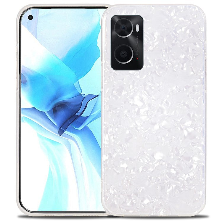 IPAKY for Realme 9i/Oppo A76/A36, IMD Hard Acrylic Back Soft TPU Scratch-resistant Protective Phone Cover - White