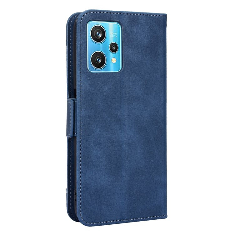 For Realme 9 Pro 5G / V25 5G / 9 5G (Global Version) / 9 5G (EU Version) Multiple Card Slots Protective Case Wallet Stand PU Leather Magnetic Closing Cell Phone Cover - Blue