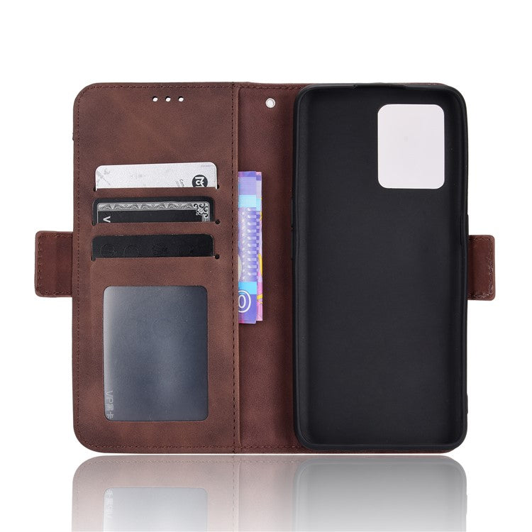 For Realme 9 Pro 5G / V25 5G / 9 5G (Global Version) / 9 5G (EU Version) Multiple Card Slots Protective Case Wallet Stand PU Leather Magnetic Closing Cell Phone Cover - Brown