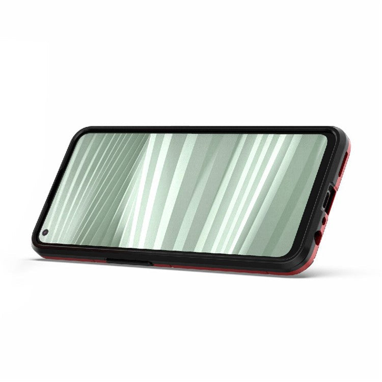 For Realme 9 Pro+ Soft TPU + Hard PC Heavy Duty Shockproof Hybrid Case with Ring Kickstand - Red