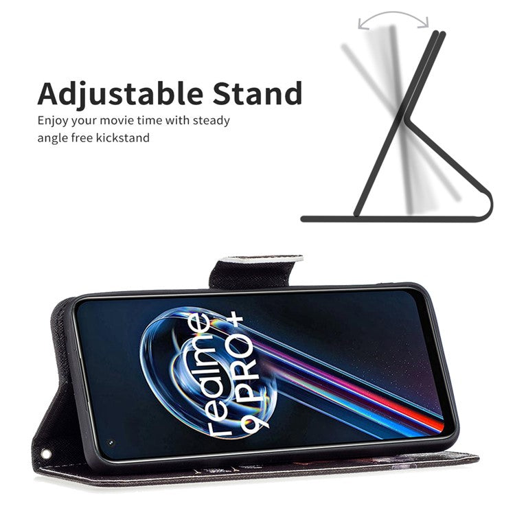 For Realme 9 Pro+ Pattern Printing PU Leather Case Magnetic Closure Stand Wallet Style Flip Cover - Bear