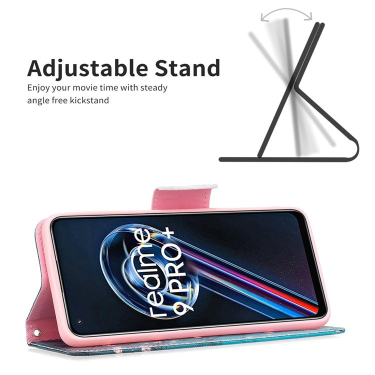 For Realme 9 Pro+ Pattern Printing PU Leather Case Magnetic Closure Stand Wallet Style Flip Cover - Plum Blossom