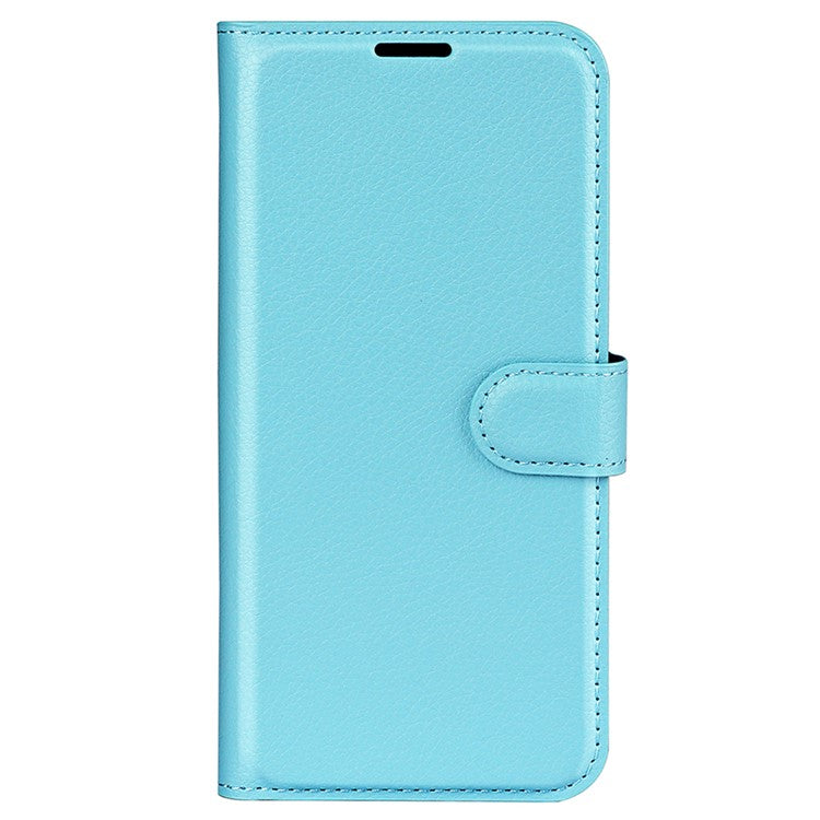 Litchi Texture Leather Cover for Oppo Find X5 Pro, Magnetic Clasp Wallet Stand Protective Phone Case - Blue