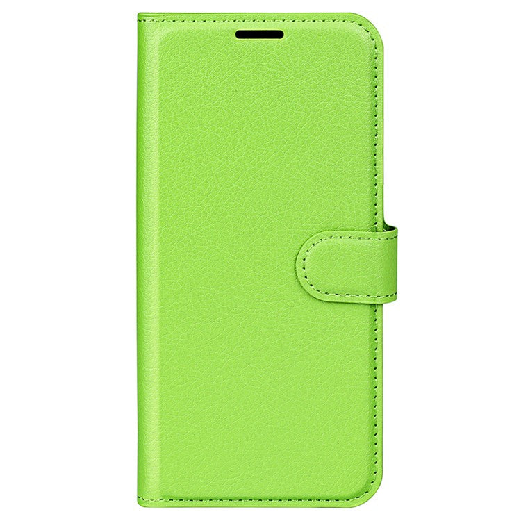 Litchi Texture Leather Cover for Oppo Find X5 Pro, Magnetic Clasp Wallet Stand Protective Phone Case - Green