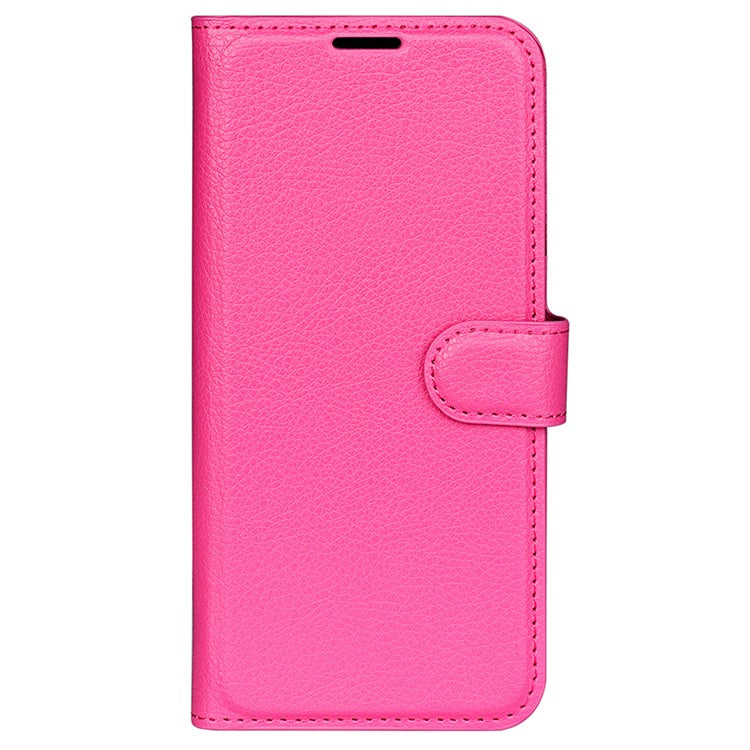 Litchi Texture Leather Cover for Oppo Find X5 Pro, Magnetic Clasp Wallet Stand Protective Phone Case - Rose