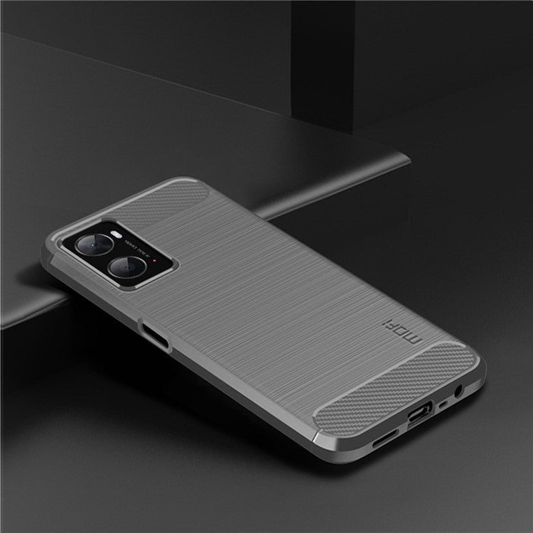 MOFI JK TPU Series-1 for Oppo A36/A76/Realme 9i Soft TPU Phone Case Brushed Carbon Fiber Anti-fingerprint Cover - Grey