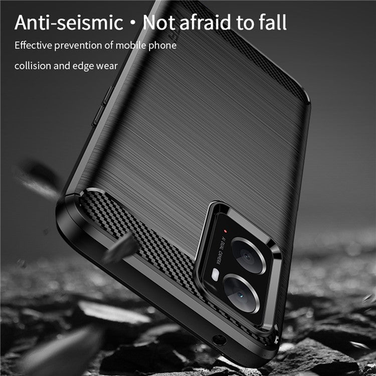 MOFI JK TPU Series-1 for Oppo A36/A76/Realme 9i Soft TPU Phone Case Brushed Carbon Fiber Anti-fingerprint Cover - Grey