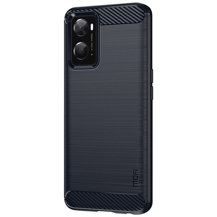 MOFI JK TPU Series-1 for Oppo A36/A76/Realme 9i Soft TPU Phone Case Brushed Carbon Fiber Anti-fingerprint Cover - Blue