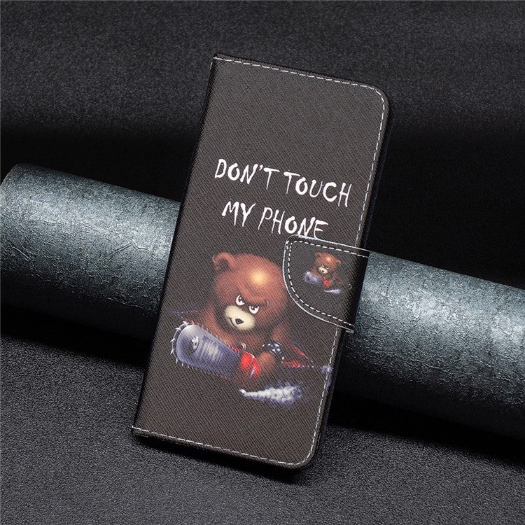 BF Pattern Printed Leather Case Series-1 for Realme 9 Pro 5G / 9 5G / V25 Anti-scratch Pattern Printed Wallet Stand Phone Case Shell - Bear