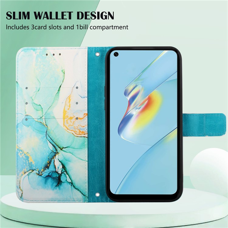 YB Pattern Printing Leather Series-5 for Realme GT Master/Q3 Pro Carnival Shockproof Phone Case Pattern Printed Phone Protector PU Leather Folio Flip Cover - Green