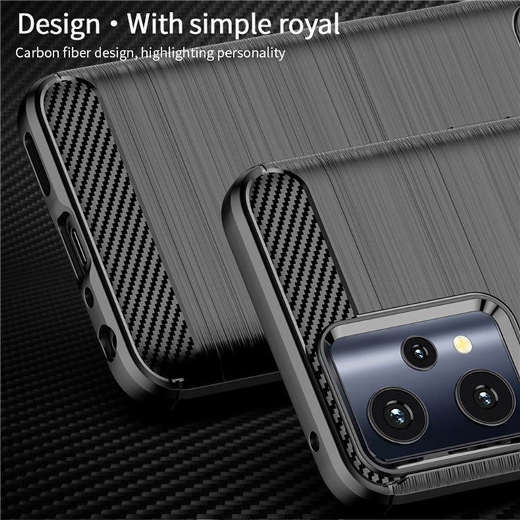 MOFI JK TPU Series-1 for Realme 9 Pro 5G / 9 5G / V25 Anti-Fingerprint Carbon Fiber Design Phone Case Soft TPU Brushed Surface Protective Cover - Grey
