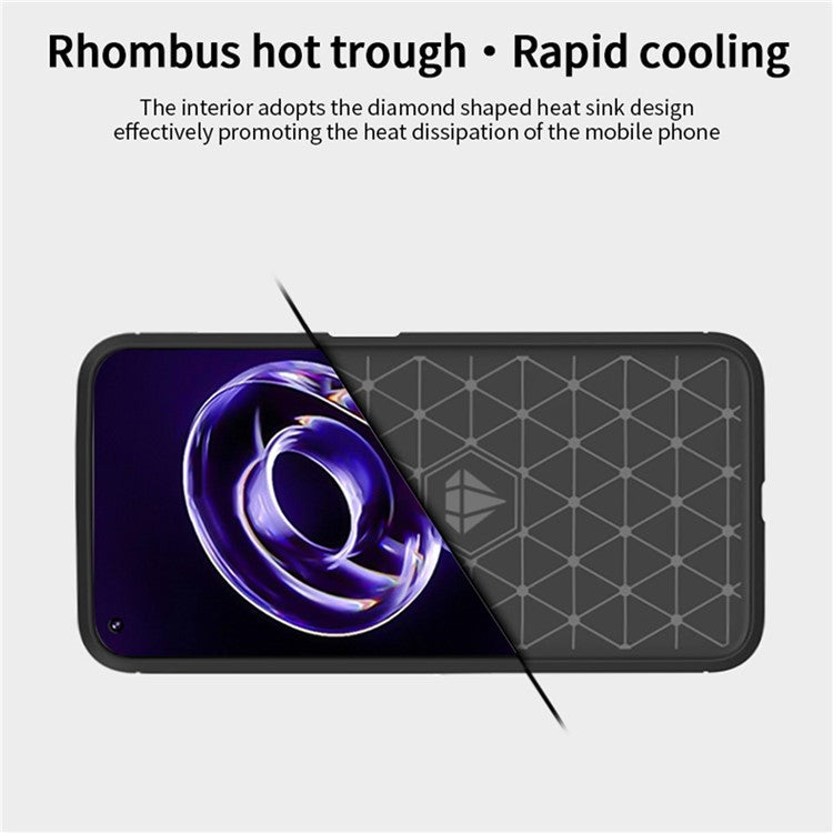 MOFI JK TPU Series-1 for Realme 9 Pro 5G / 9 5G / V25 Anti-Fingerprint Carbon Fiber Design Phone Case Soft TPU Brushed Surface Protective Cover - Grey