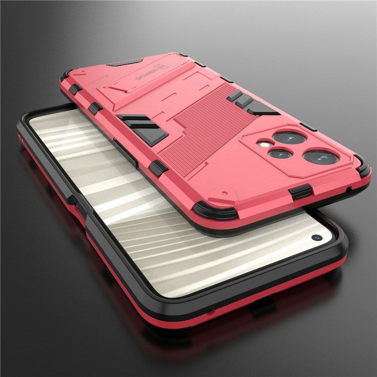 Hard PC + Soft TPU Protective Case for Realme 9 Pro 5G / 9 5G / V25 Anti-fall Scratch-resistant Kickstand Phone Case Cover - Rose
