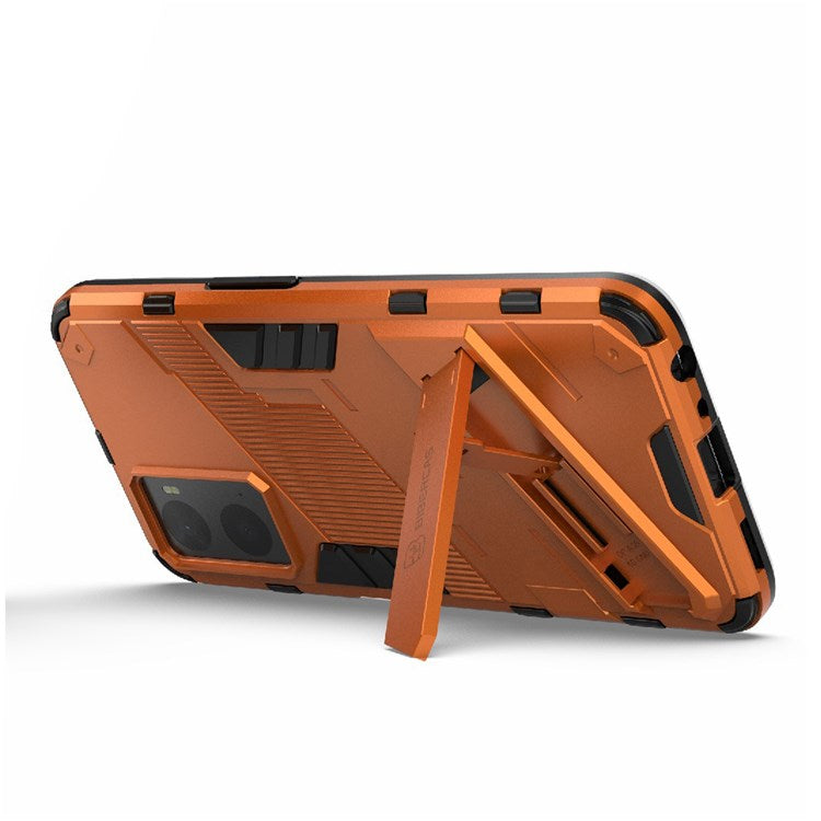Hard PC + Soft TPU Case for Realme 9i / Oppo A36 / A76 Adjustable Kickstand Well-protected Phone Case Shell - Orange