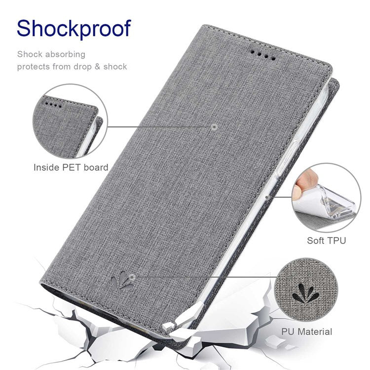 VILI DMX Series for Oppo Reno7 Pro 5G PU Leather Stand Card Holder Case Magnetic Auto-absorbed Protective Cover - Grey