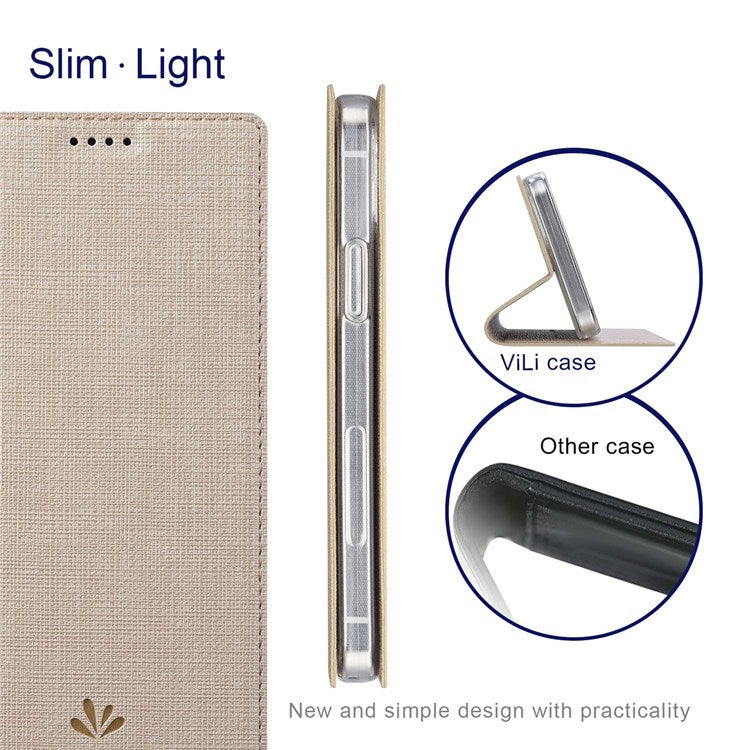 VILI DMX Series for Oppo Reno7 Pro 5G PU Leather Stand Card Holder Case Magnetic Auto-absorbed Protective Cover - Khaki