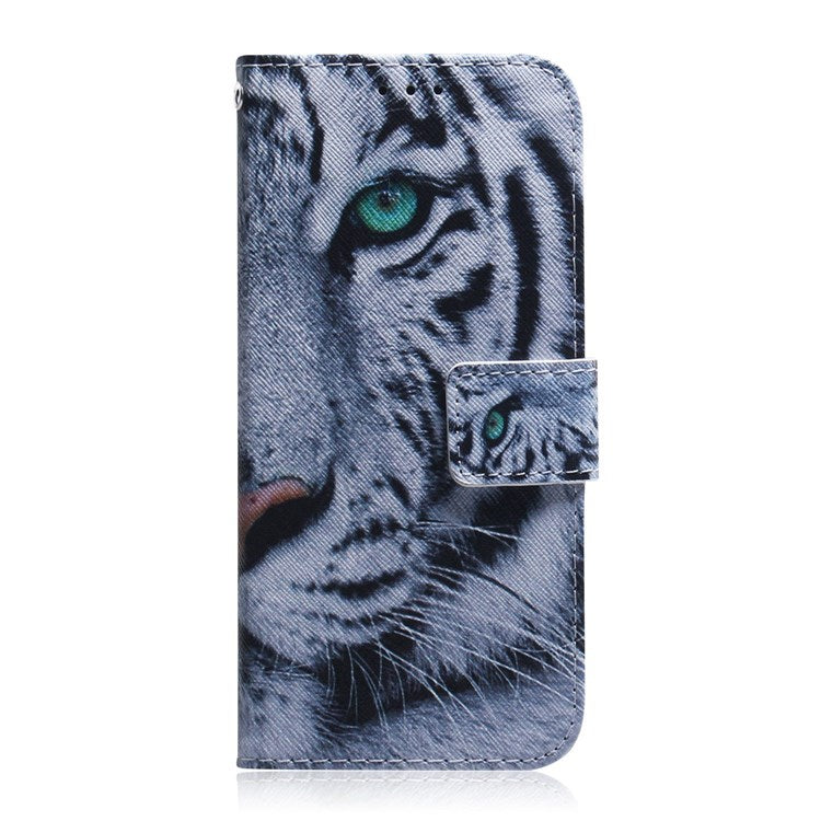 For Realme GT Neo3 Pattern Printing Side Cash Pocket Wallet Case Stand Feature Protective PU Leather Flip Cover - Tiger Head
