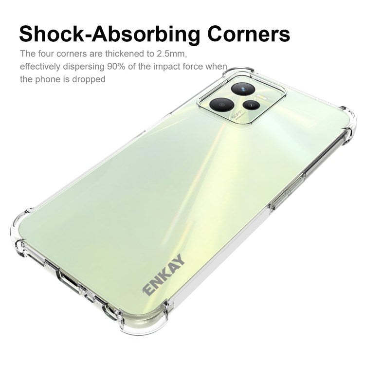 ENKAY HAT PRINCE Anti-slip Edge Case for Realme C35, Clear TPU Four Corners Cushion Shockproof Protection Back Cover