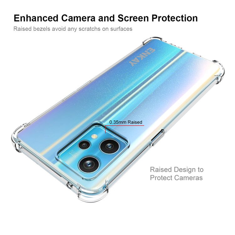 ENKAY HAT PRINCE for Realme 9 Pro+ Anti-slip Design Crystal Clear TPU Phone Case Four Corners Thickened Strong Protection Cover
