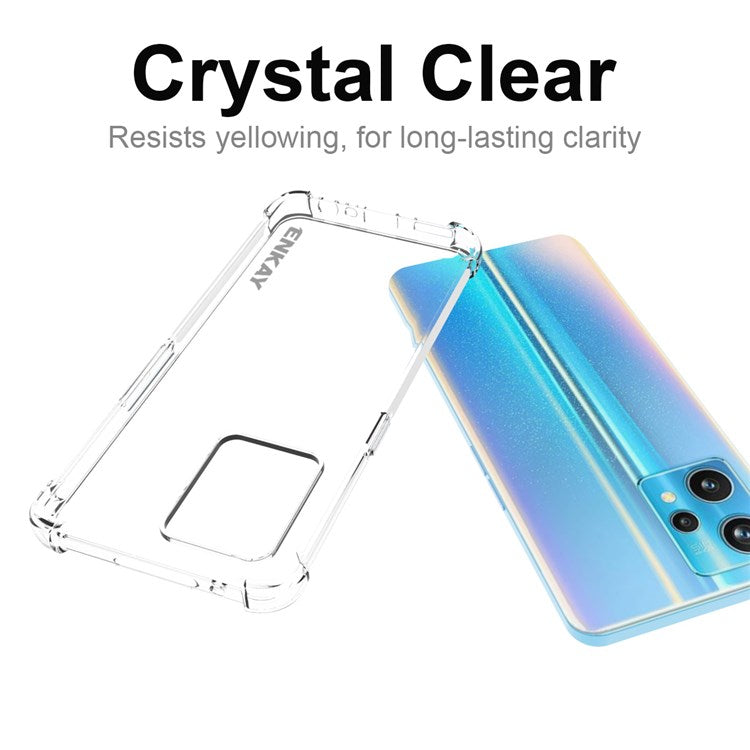 ENKAY HAT PRINCE for Realme 9 Pro+ Anti-slip Design Crystal Clear TPU Phone Case Four Corners Thickened Strong Protection Cover