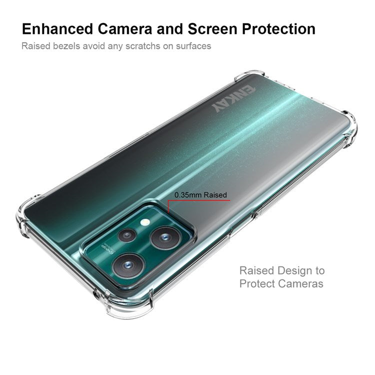 ENKAY HAT PRINCE for Realme 9 Pro 5G / 9 5G / V25 Transparent Flexible TPU Case Anti-slip Edge Reinforced Corners Protection Phone Cover