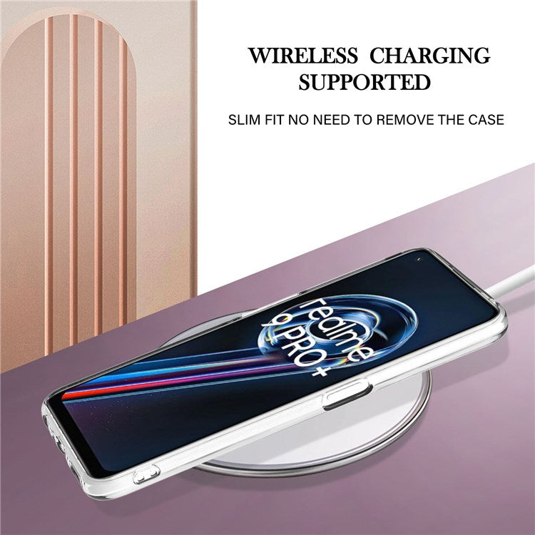 For Realme 9 Pro 5G / 9 5G / V25 YB IMD Series-1 Soft TPU Edge Anti-fingerprint Electroplating Case IMD Marble Floral Pattern Well-protected Cover - Purple Flowers