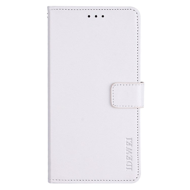 IDEWEI For Realme C35 Crazy Horse Textured Phone Case Bag PU Leather Stand Wallet Phone Cover - White