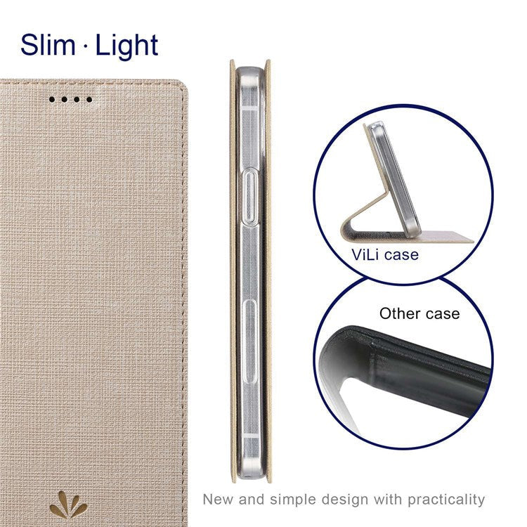 VILI DMX Series for Oppo Find X5 Pro Card Holder PU Leather Phone Case Shockproof Stand Protective Cover - Khaki