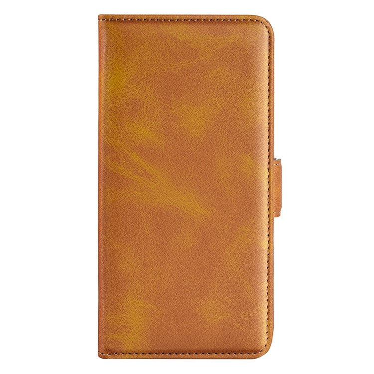 For Realme C31 4G Textured PU Leather Case Dual Magnetic Clasp Wallet Stand Shockproof Phone Case - Yellow
