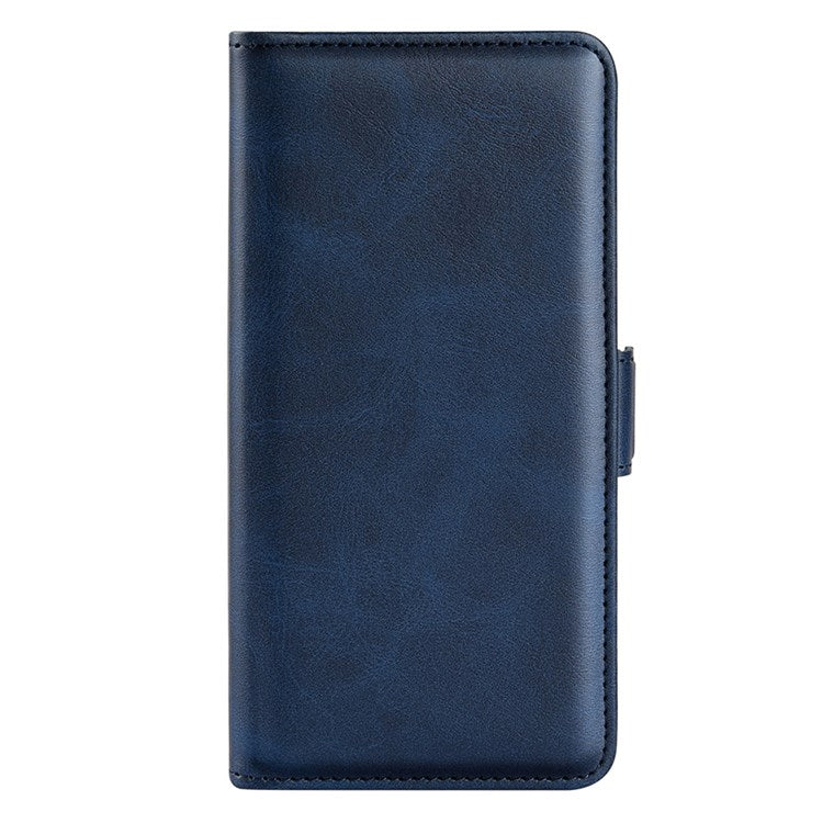 For Realme C31 4G Textured PU Leather Case Dual Magnetic Clasp Wallet Stand Shockproof Phone Case - Blue