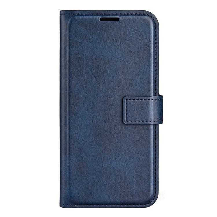 Textured PU Leather Stand Phone Case for Realme C31 4G, Square Magnetic Clasp Wallet Shell - Blue