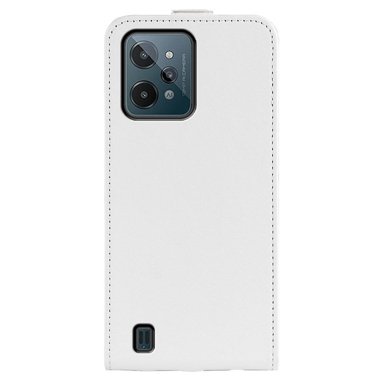 Vertical Flip Leather Cover for Realme C31 4G, Crazy Horse Texture Card Holder Protective Case - White