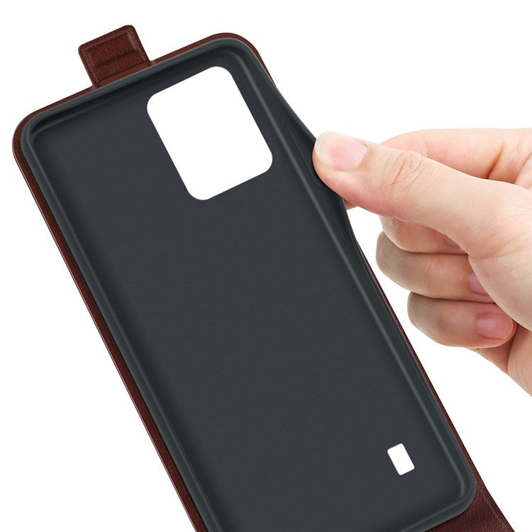 Vertical Flip Leather Cover for Realme C31 4G, Crazy Horse Texture Card Holder Protective Case - Brown