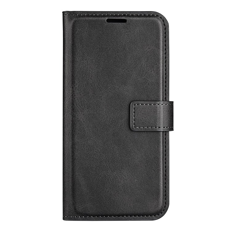 For Realme GT Neo3 Textured PU Leather Square Magnetic Clasp Cover Stand Wallet Phone Case - Black