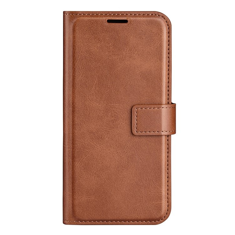 For Realme GT Neo3 Textured PU Leather Square Magnetic Clasp Cover Stand Wallet Phone Case - Light Brown