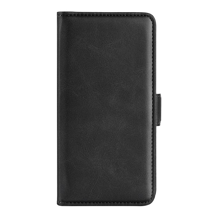 For Realme GT Neo3 Textured PU Leather Wallet Protective Cover Dual Magnetic Clasp Adjustable Stand Phone Case - Black