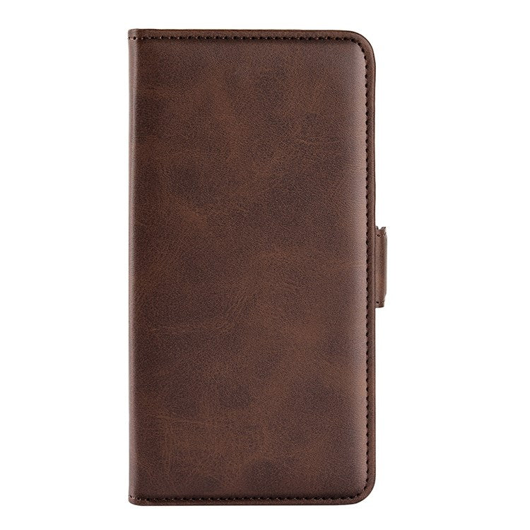 For Realme GT Neo3 Textured PU Leather Wallet Protective Cover Dual Magnetic Clasp Adjustable Stand Phone Case - Brown