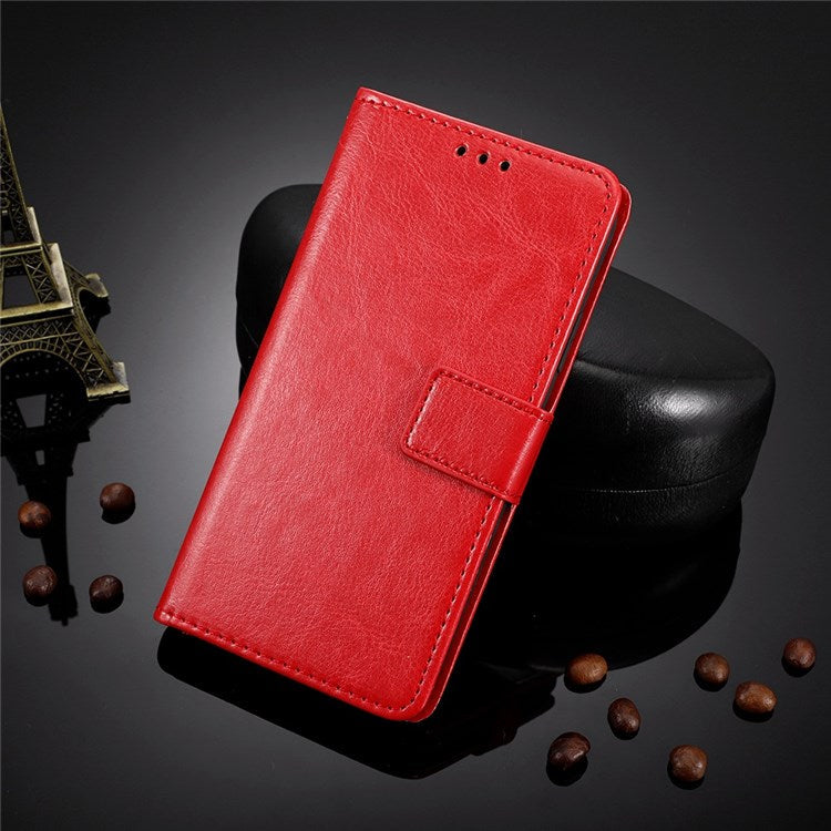 Crazy Horse Texture Phone Case for Realme GT Neo3, PU Leather + TPU Stand Wallet Cellphone Cover - Red