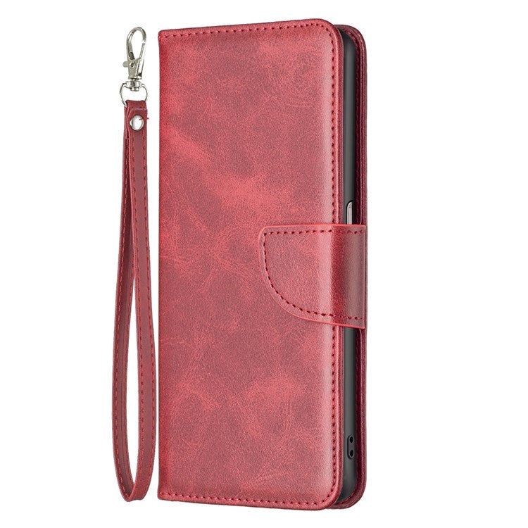 BF Leather Series-4 for Realme C35 PU Leather Folio Flip Wallet Protective Cover Stand Phone Case - Red