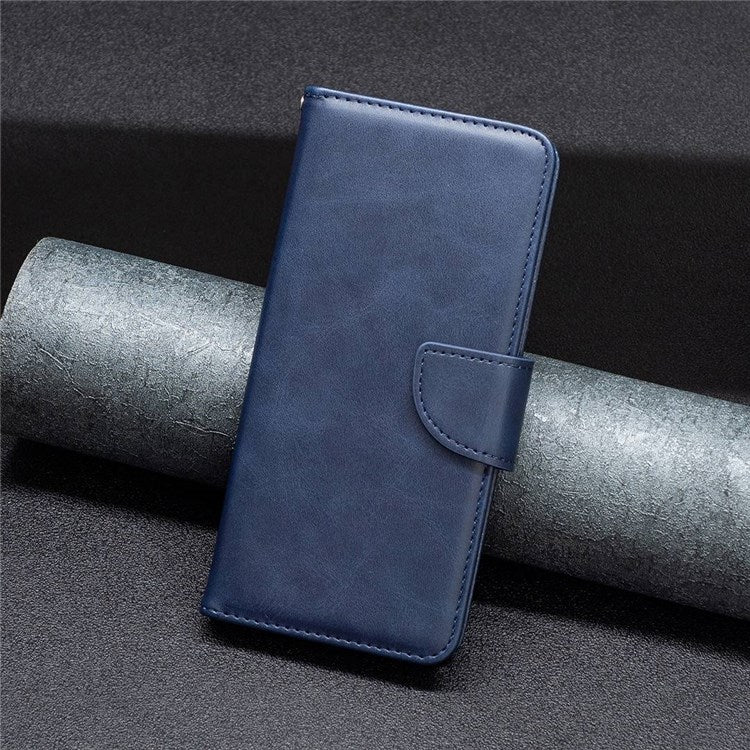 BF Leather Series-4 for Realme C35 PU Leather Folio Flip Wallet Protective Cover Stand Phone Case - Blue