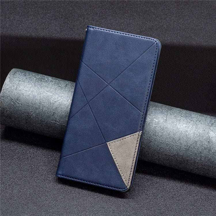 BF Imprinting Pattern Series-1 for Realme 9 Pro 5G / 9 5G / V25 Fully Wrapped Imprinted Pattern Phone Cover Card Slot PU Leather Stand Case - Blue
