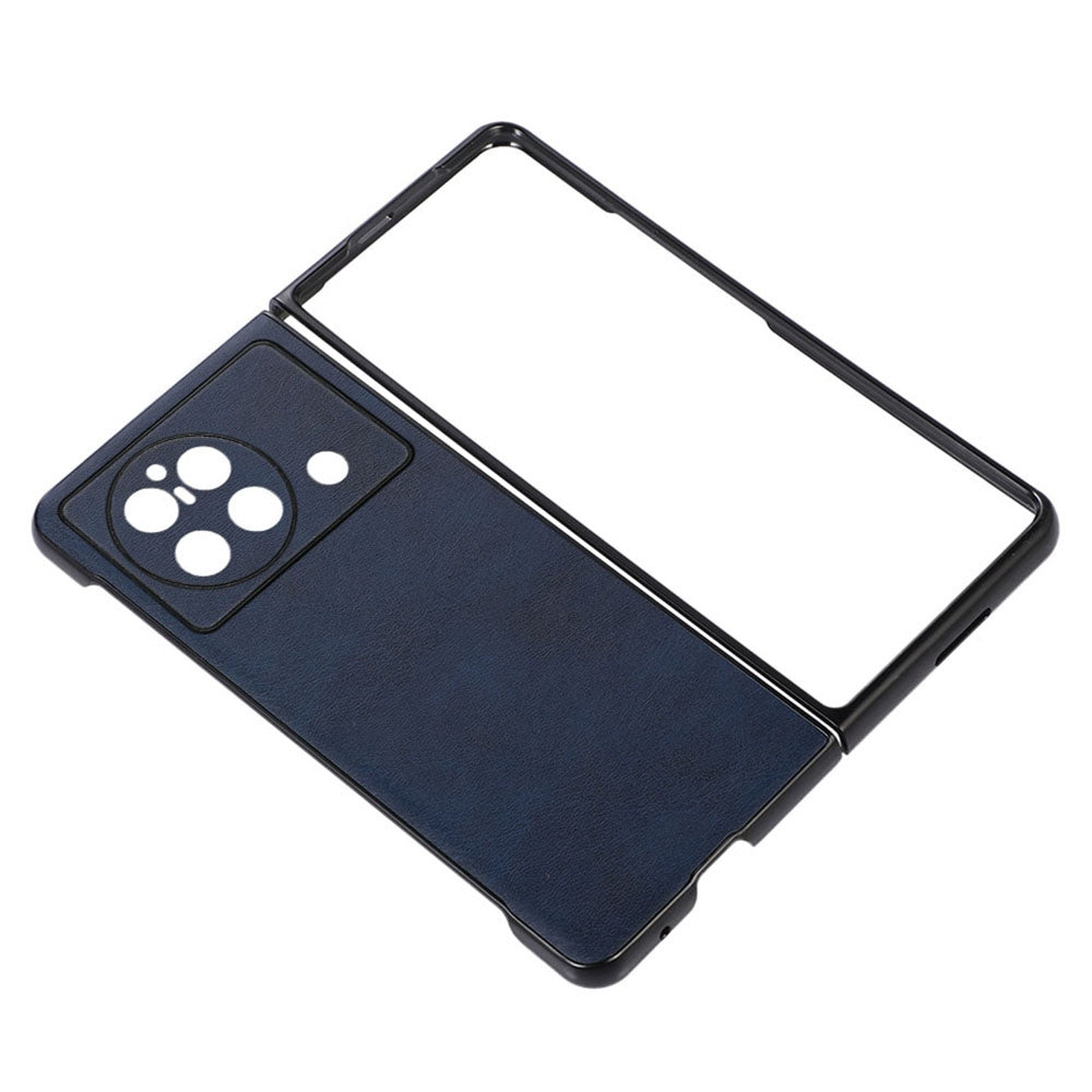 For vivo X Fold Textured PU Leather Coated Phone Case Shockproof TPU + PC Protective Cover - Blue
