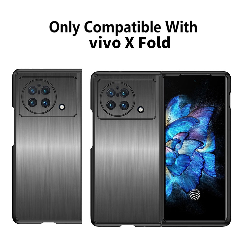 For vivo X Fold Stainless Steel + PC Hybrid Case Anti-drop Protection Phone Cover - Brushed/Silver