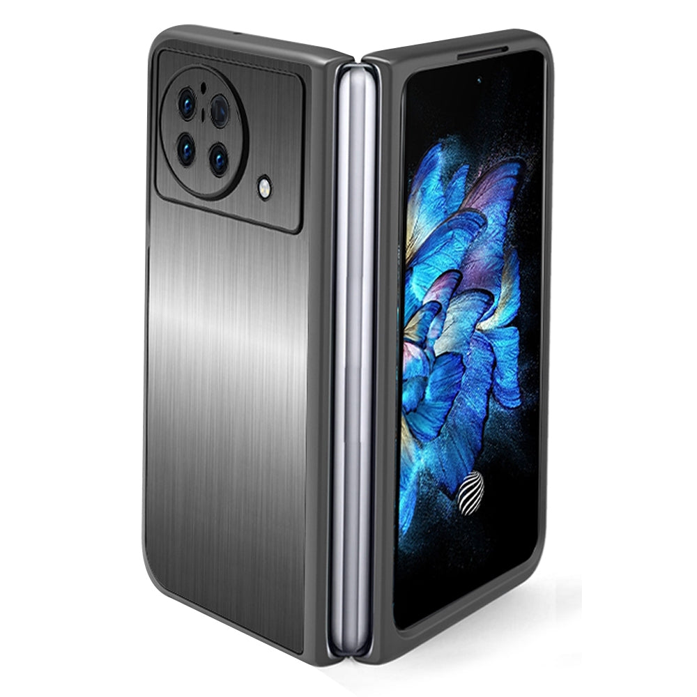 For vivo X Fold Stainless Steel + PC Hybrid Case Anti-drop Protection Phone Cover - Brushed/Silver